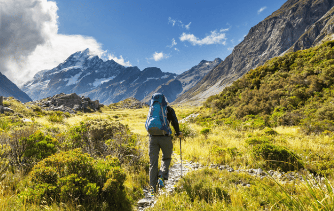 Man Hiking in New Zealand