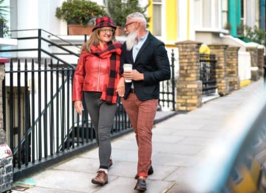 Couple walking in Notting Hill