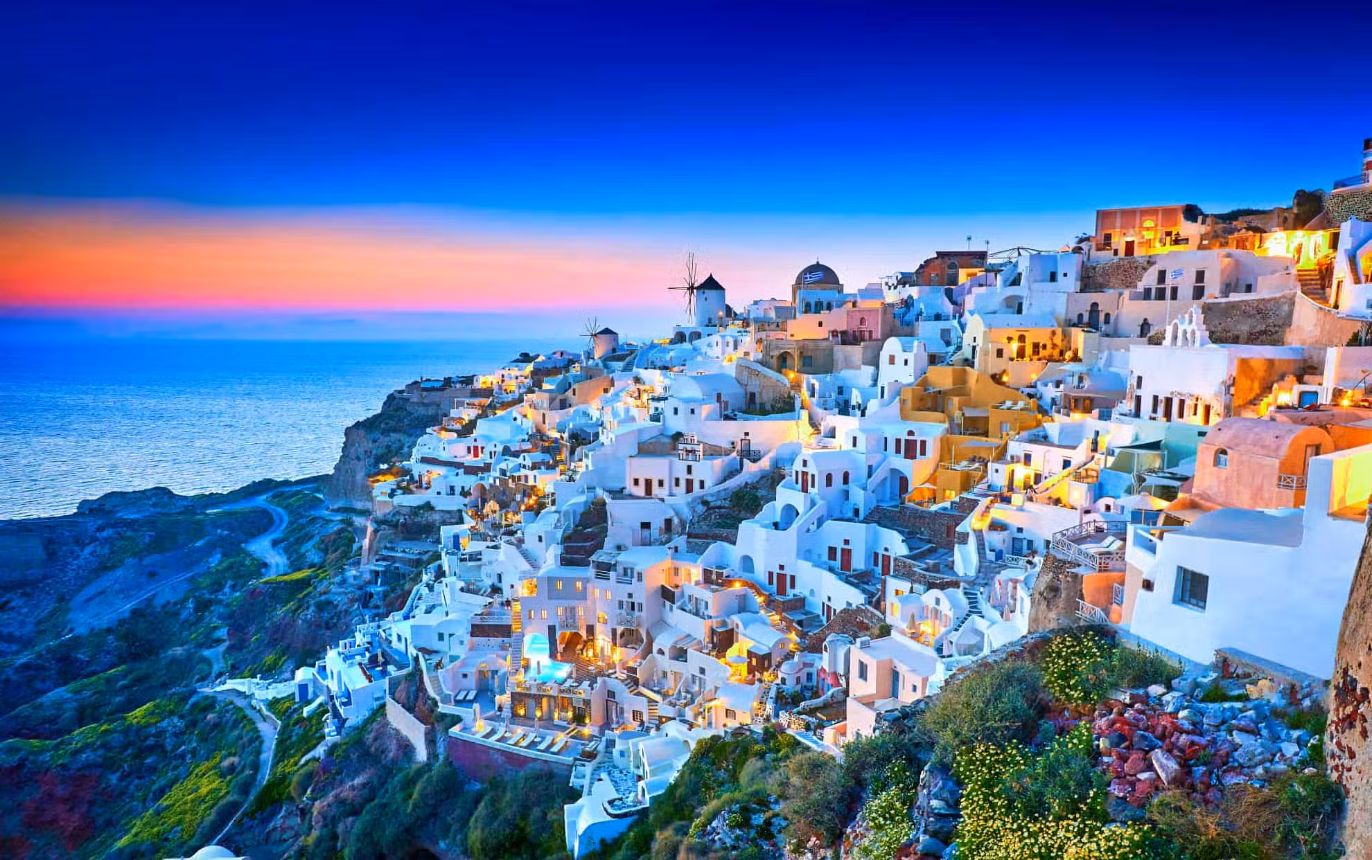Santorini Greece evening