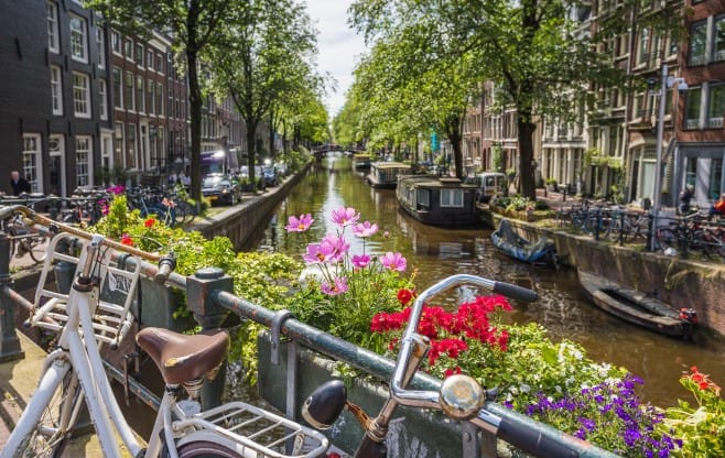 Canal and bikes Amsterdam