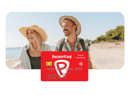 Blonde woman and man on beach