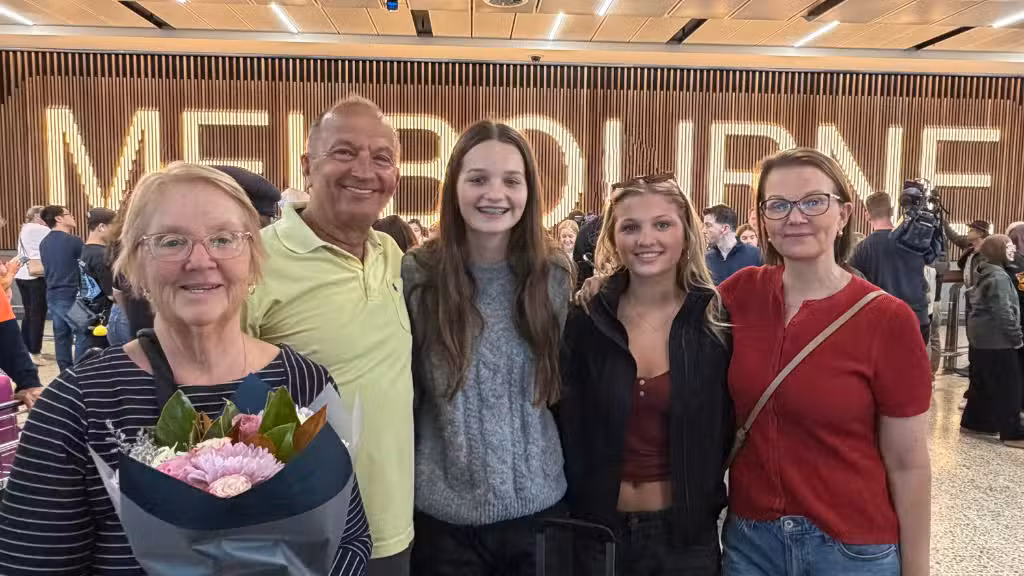 PassportCard customers reunited with their family in Melbourne after returning from Dubai.